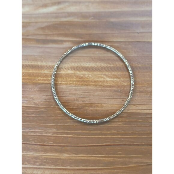 Gold-Tone Textured Slim Bangle Bracelet - Picture 3 of 5